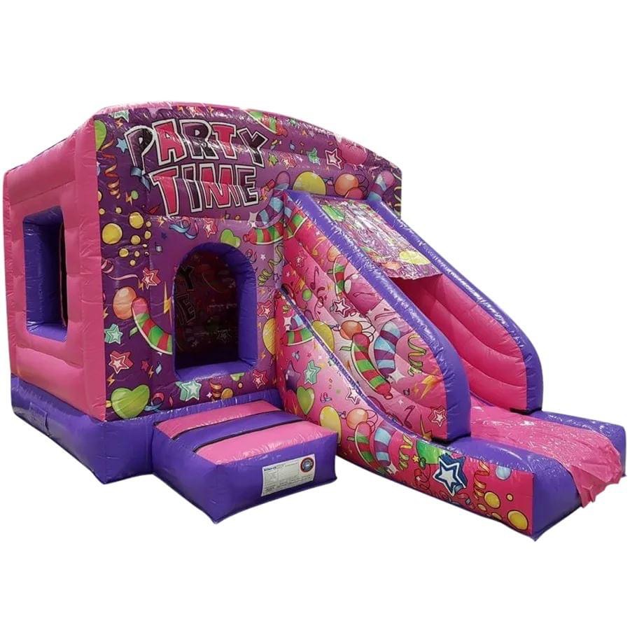 pink and purple bouncy castle