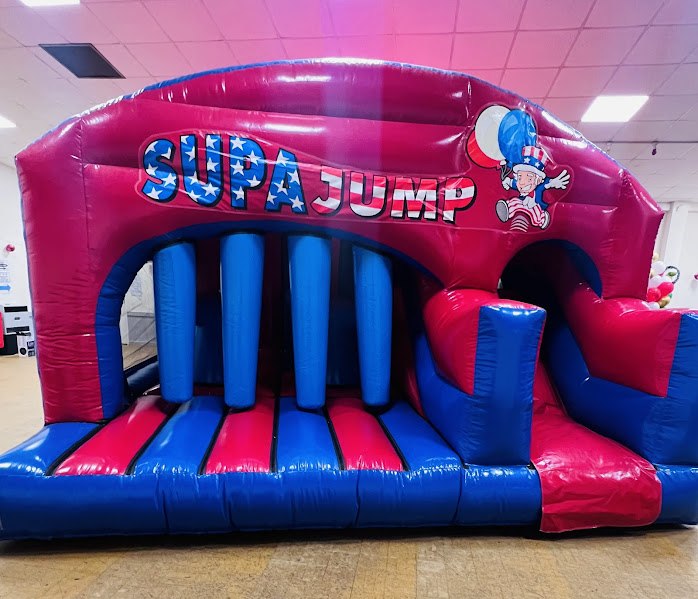Supabounce Castle Supa Jump Multiplay Bouncy Castle – American-Themed Inflatable with Sl