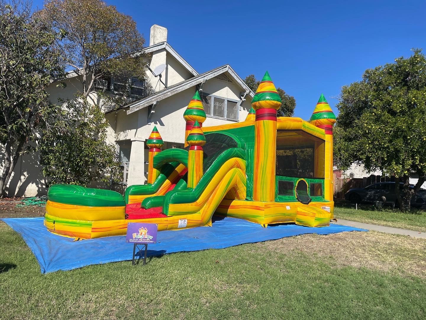 Fiesta Double Lane Combo ( Wet or Dry Slide) Best Bounce House and
