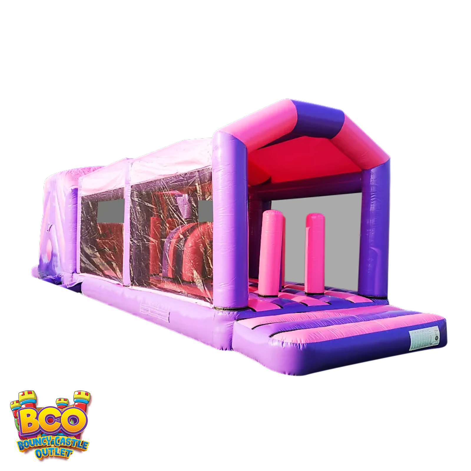 pink and purple bouncy castle