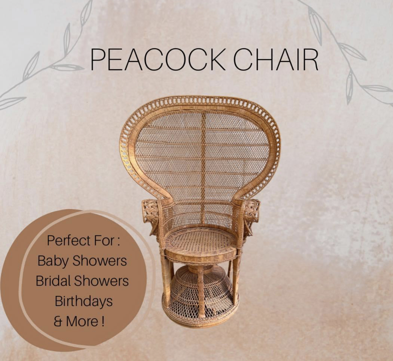 Peacock chair baby shower hot sale