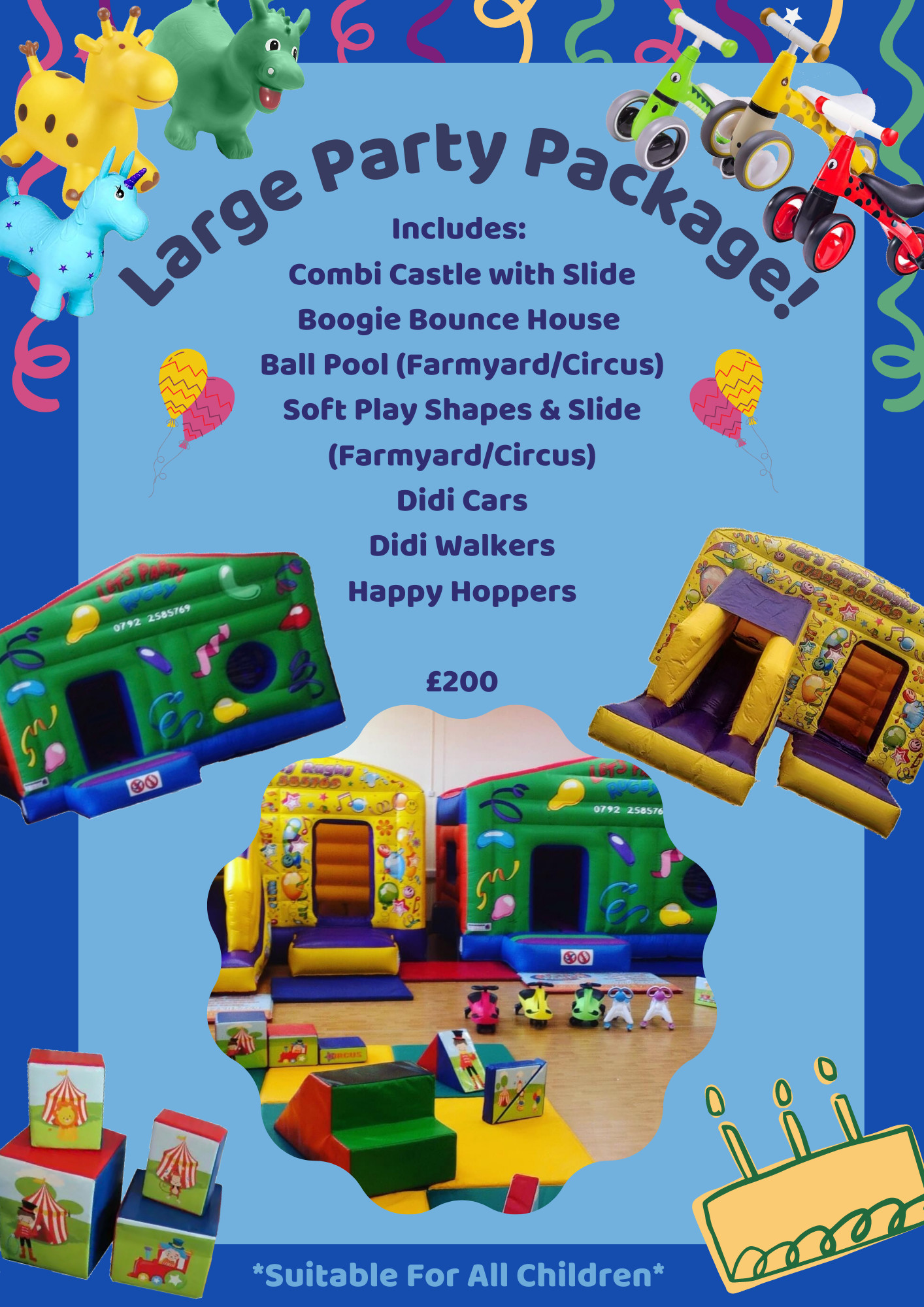 Large inflatable package, bouncy castle