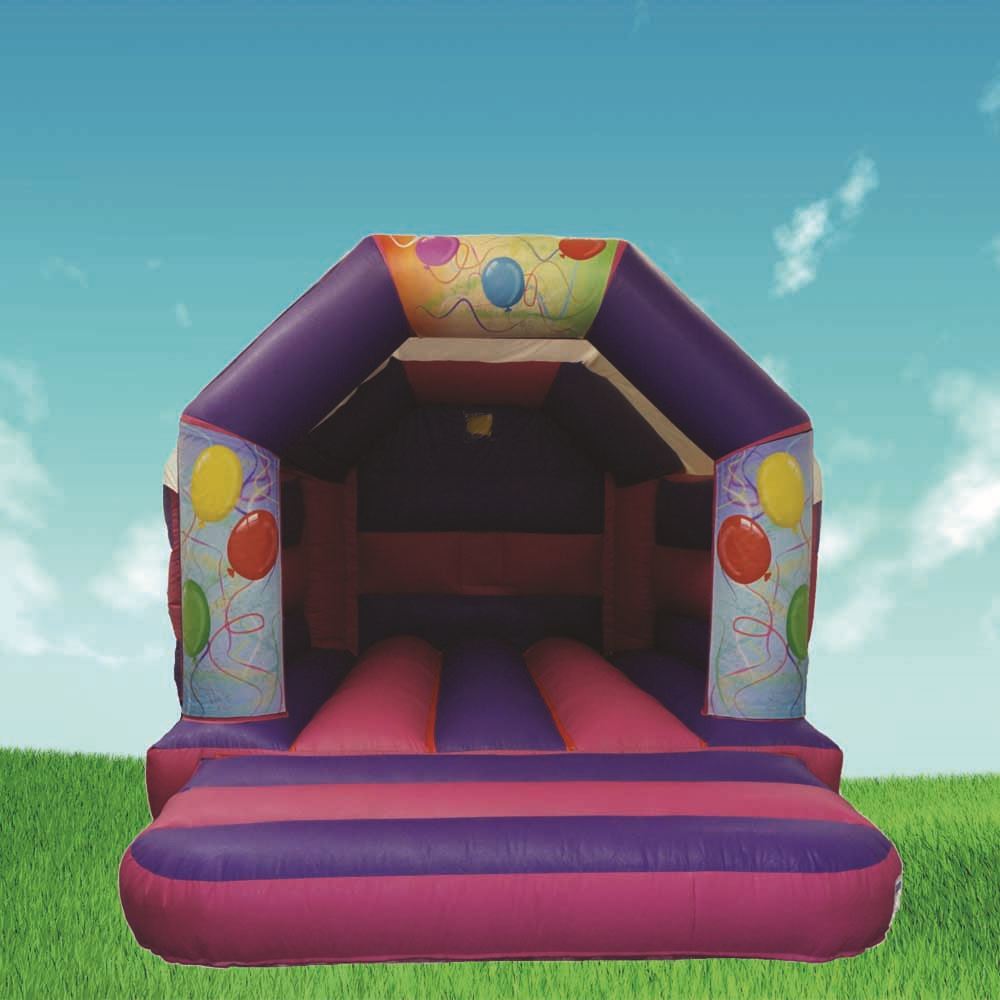 pink and purple bouncy castle