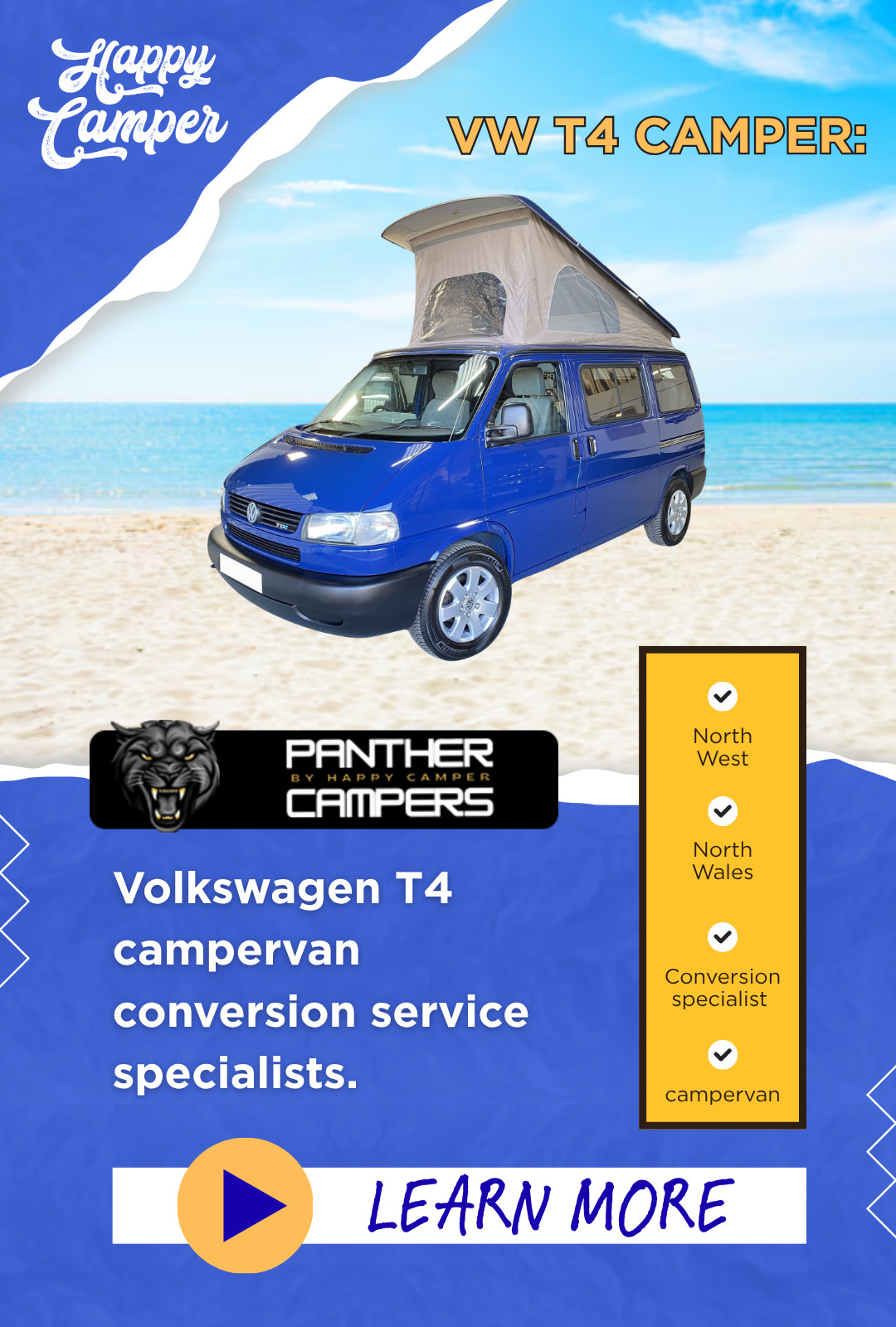 T4 Camper Conversion Motorhome Caravan Repairs Servicing in North  West North Wales Happy Camper