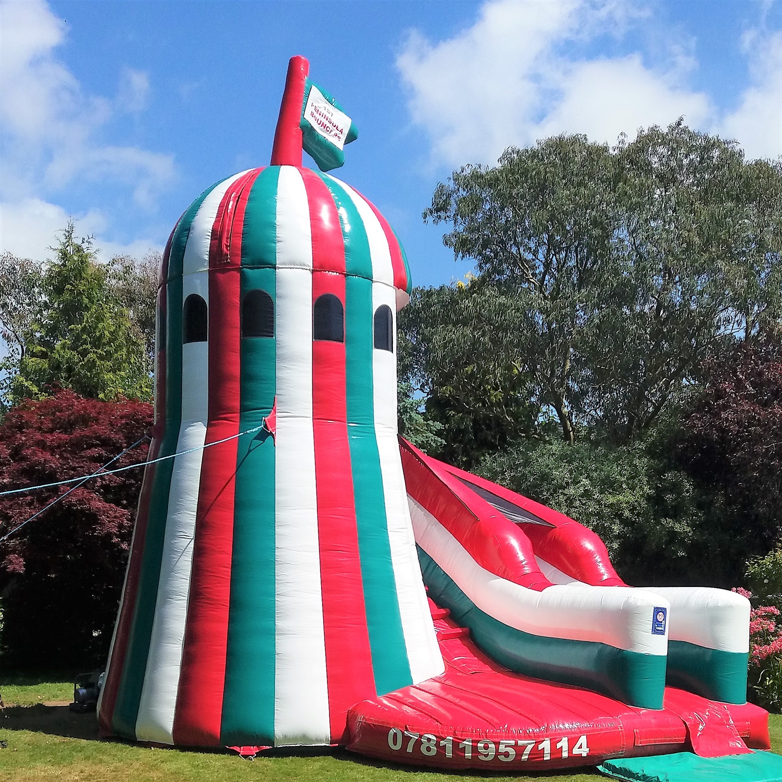 18ft x 18ft Helter Skelter Inflatable Slide Best Bouncy Castle Hire