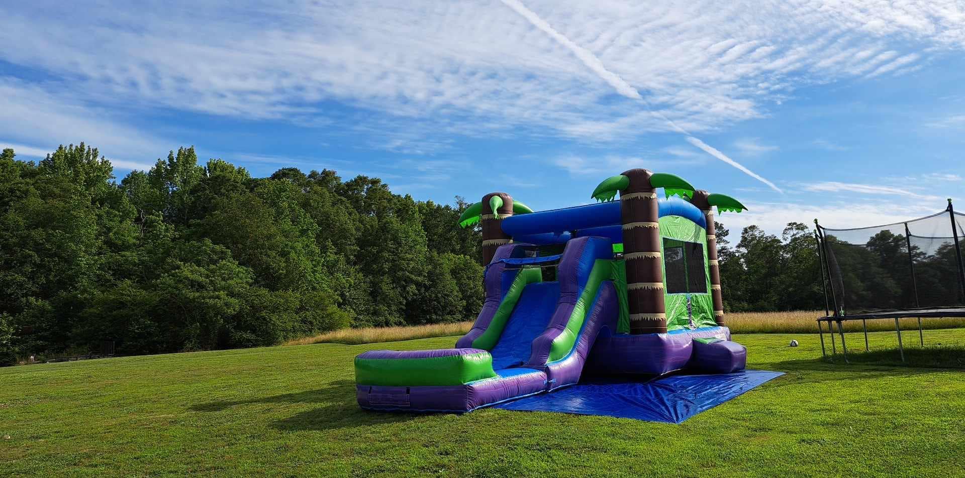 Tropical Deluxe Combo Wet Best Bounce House and Waterslide Rentals