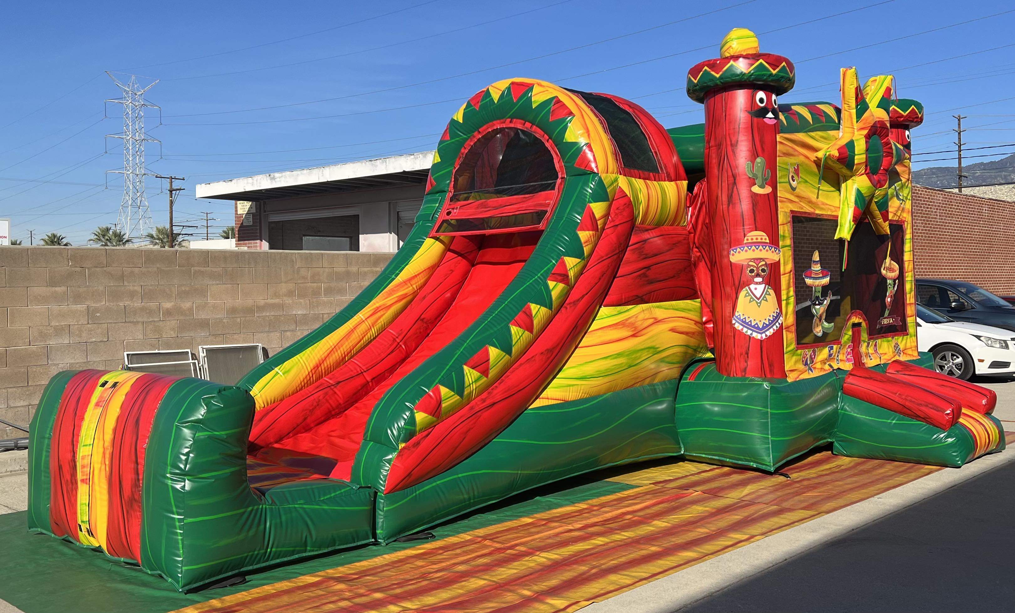 Fiesta Pinata Combo Bounce House Slide Wet or Dry Best Hire service