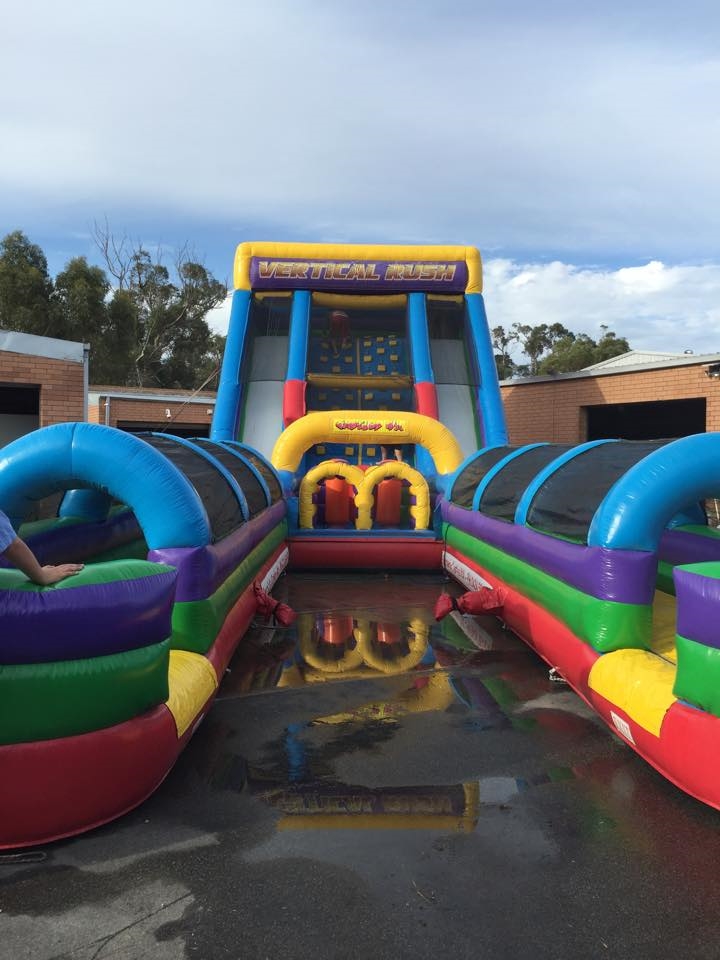 Vertical Rush Double Obstacle Slip and Slide Jumping Castle Hire in