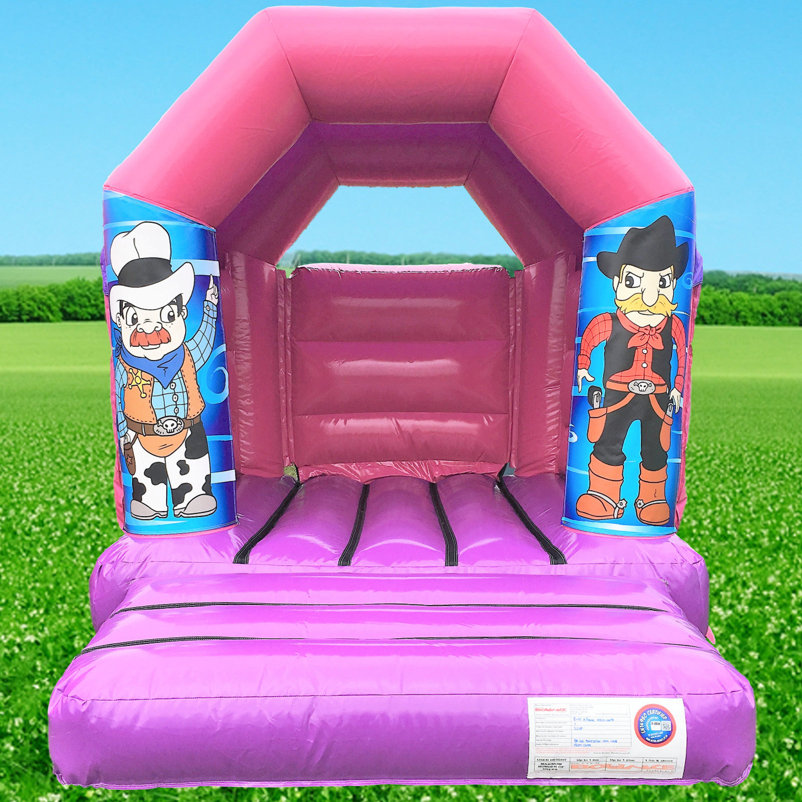 pink and purple bouncy castle