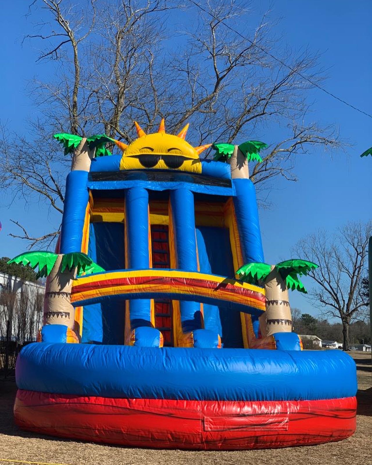 20ft red double water slide Best Party Rentals service in Albertson