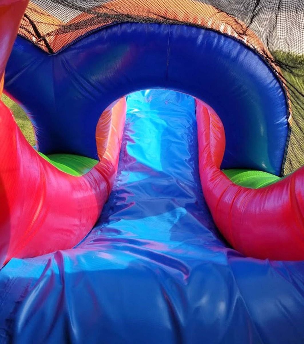 Kids Modern Rainbow Slide Bounce House Combo Hire in Atlanta, Austell