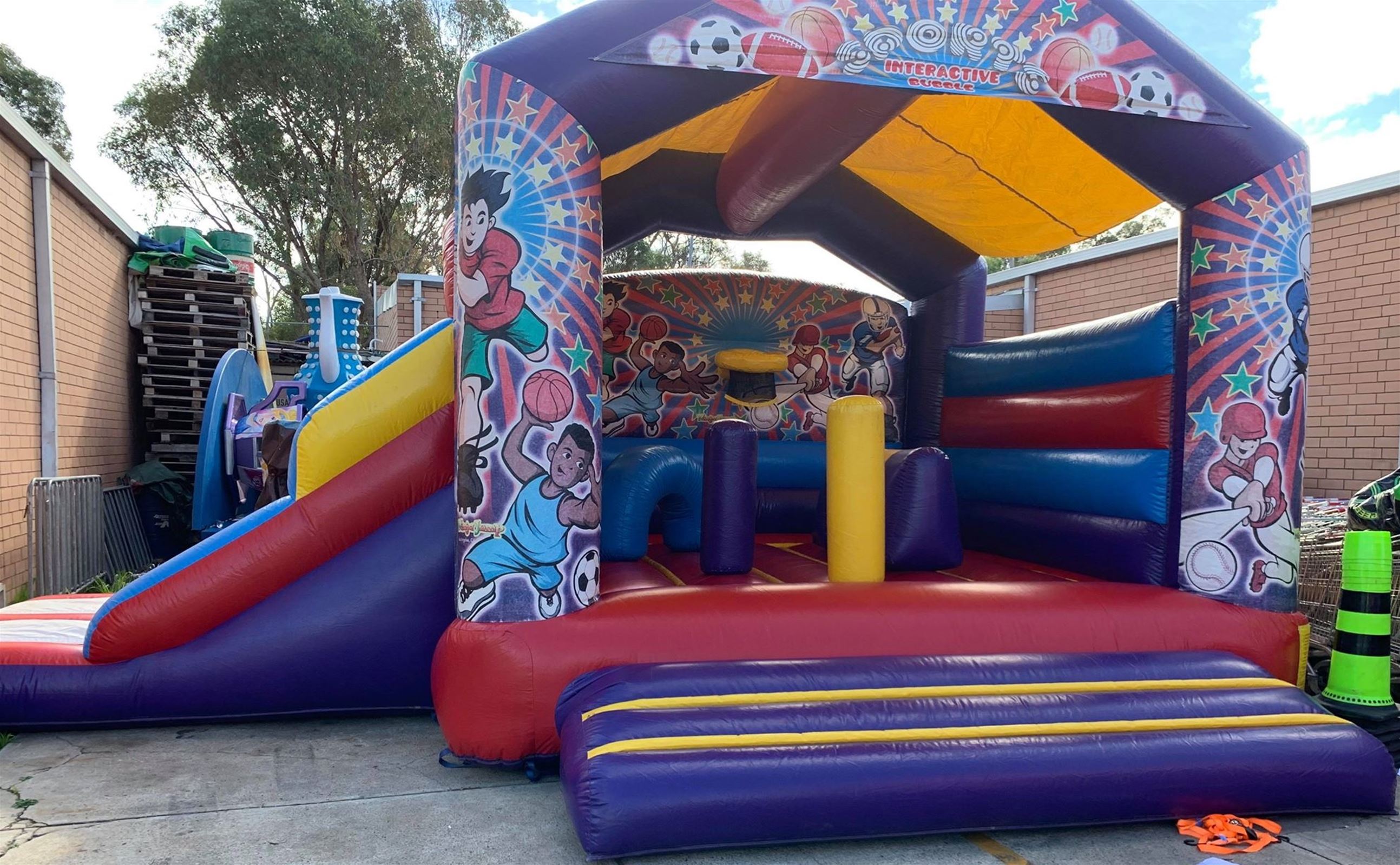 Sports Combo Bouncy Castle Hire and Water Slides in Perth