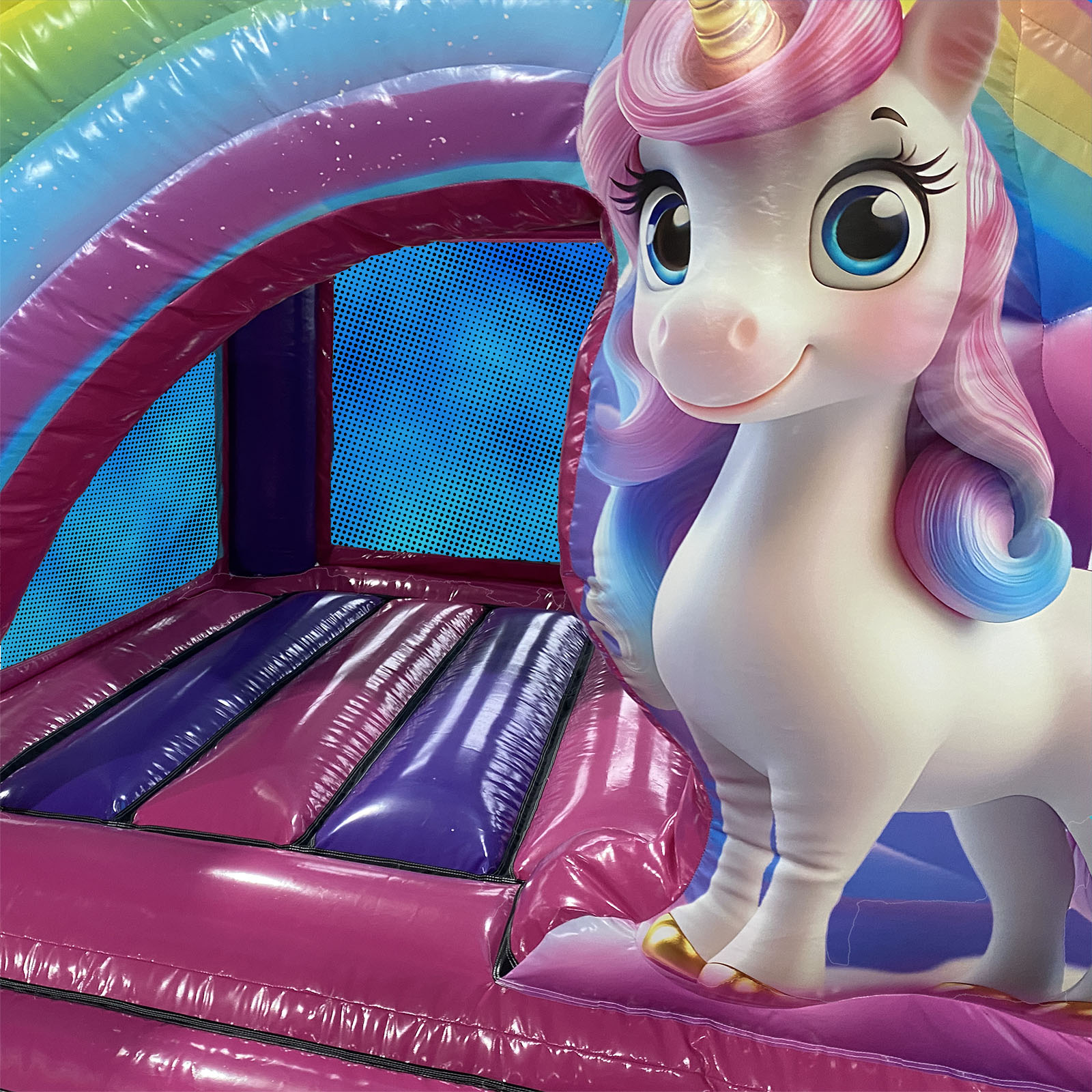 Glitter Unicorn Bouncy Castle (13ft x 10ft) - Bouncy Castle Hire in ...