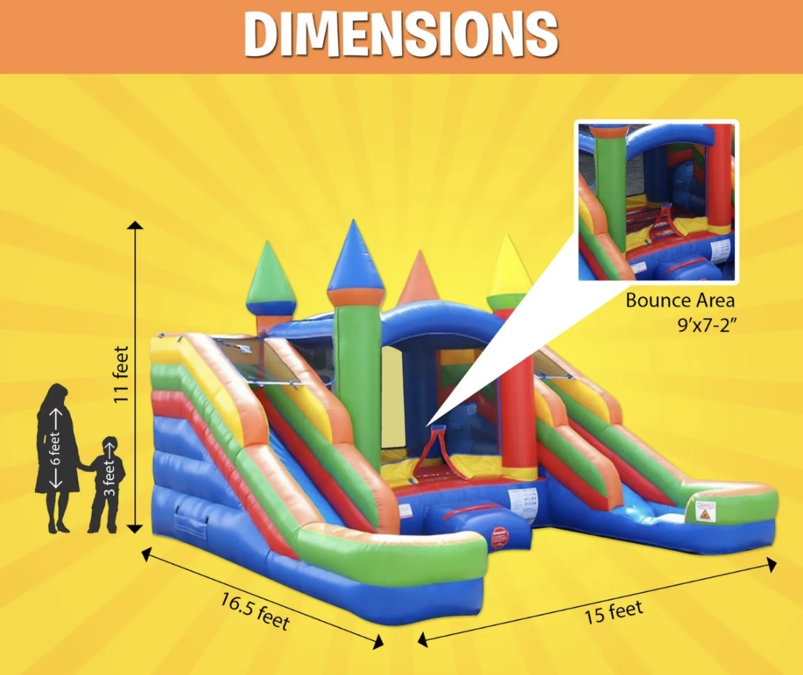 Double Splash Combo Bounce House and Slide Bounce House And