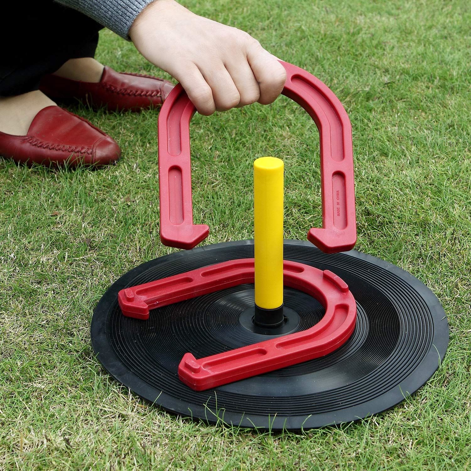 Giant Rubber HorseShoe Toss Game Bouncy Castles, Rodeo Bulls, Garden