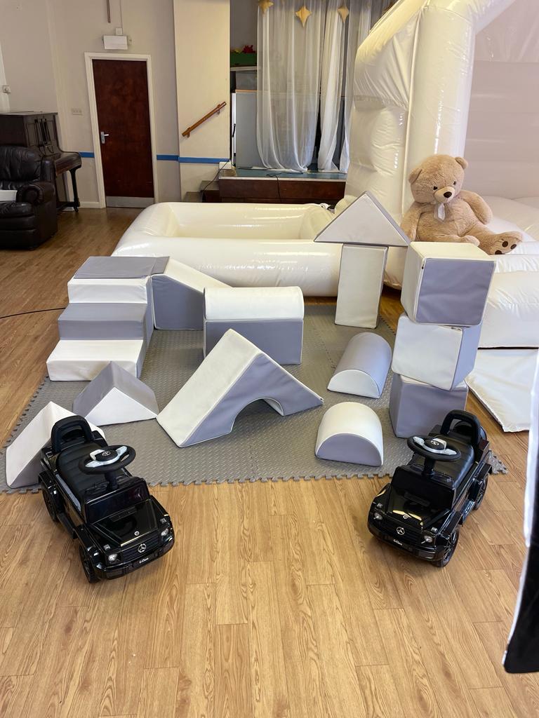 White soft play package Bouncy Castle Hire, soft play hire, in