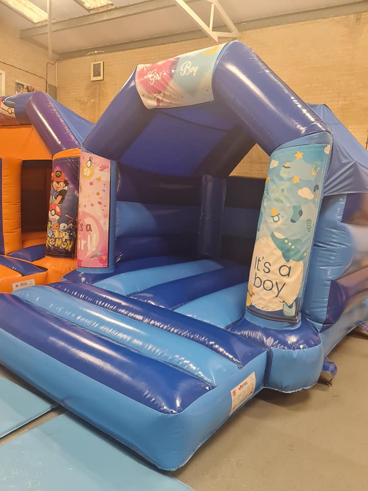 Blue gender reveal Best Inflatables Hire service in London, greenwich