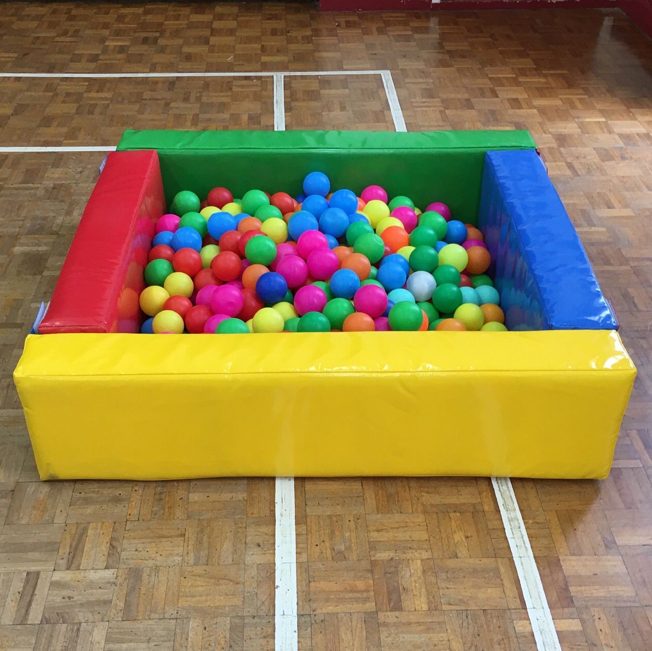 Multi Coloured Rainbow Soft Play & Ball Pool Inflatable, Bouncy