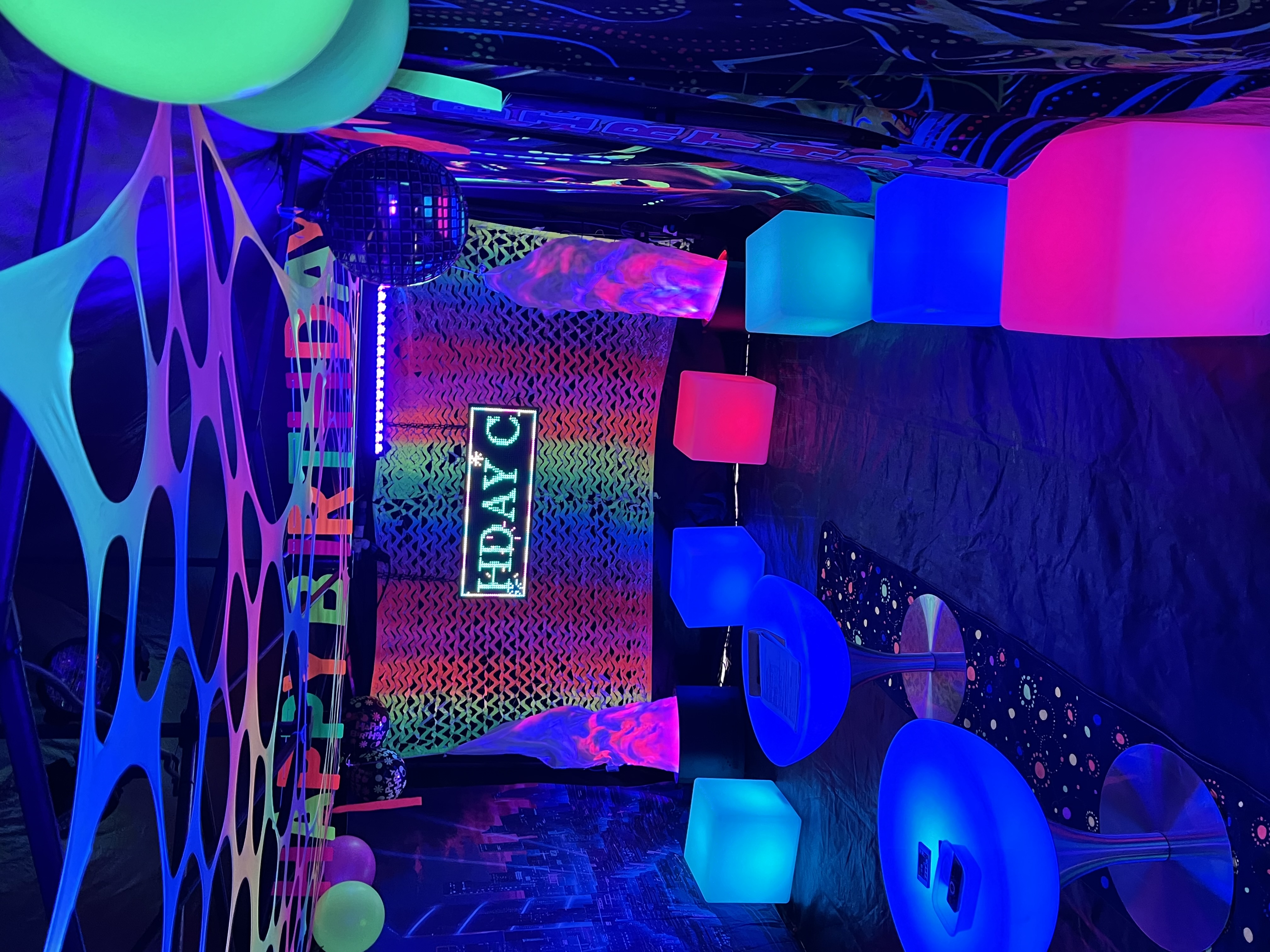 a3 6x3m Uv glow neon party rave tent gazebo nightclub like inflatable ...