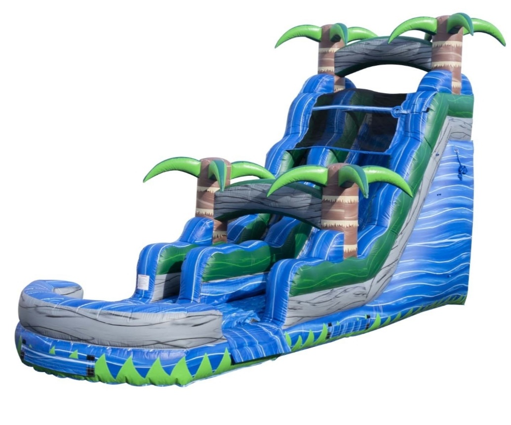 18ft Blue Crush Water Slide Bounce Houses, Waterslide rentals