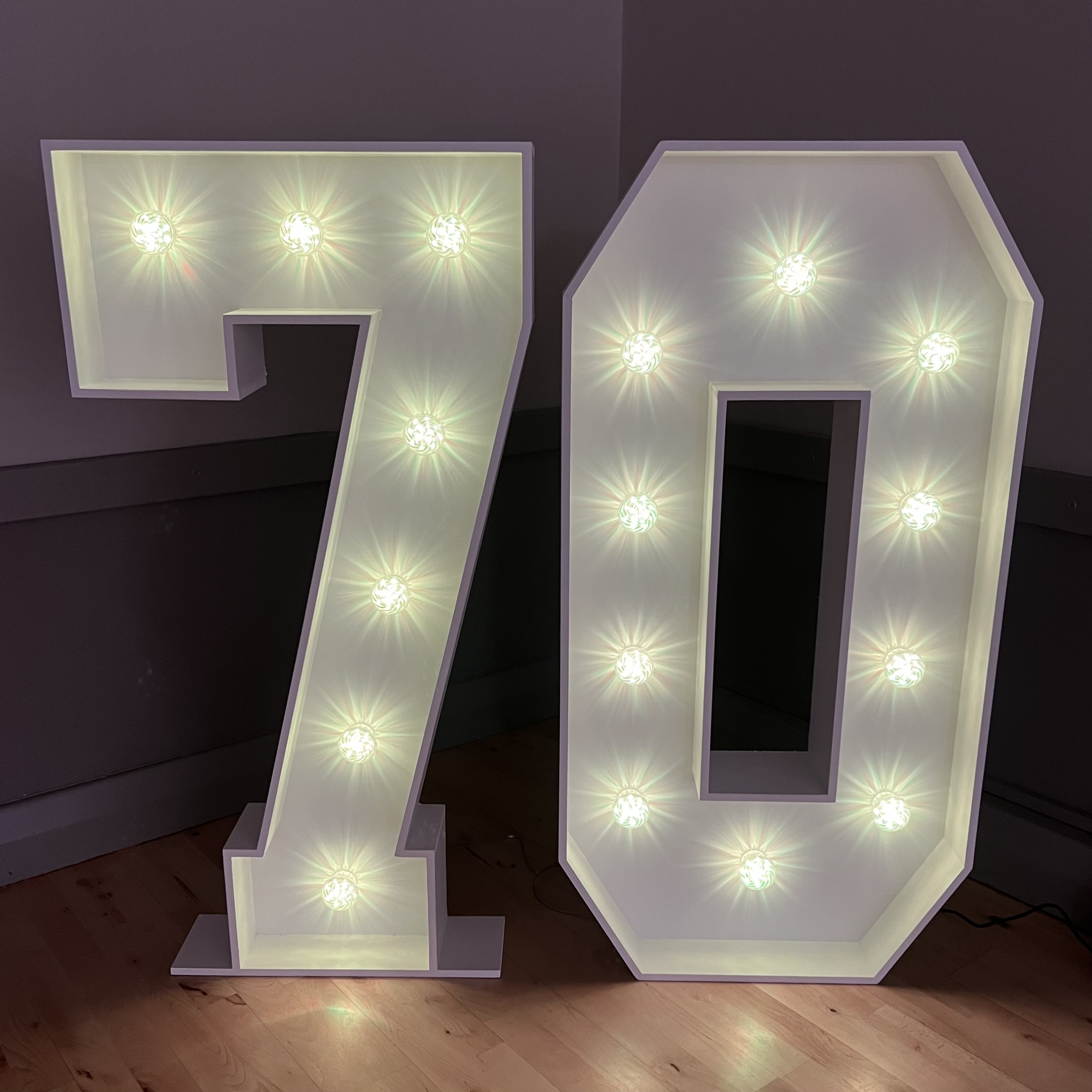 Light-Up LED Numbers 70 - Bouncy Castle Hire in Crowborough, Tunbridge ...