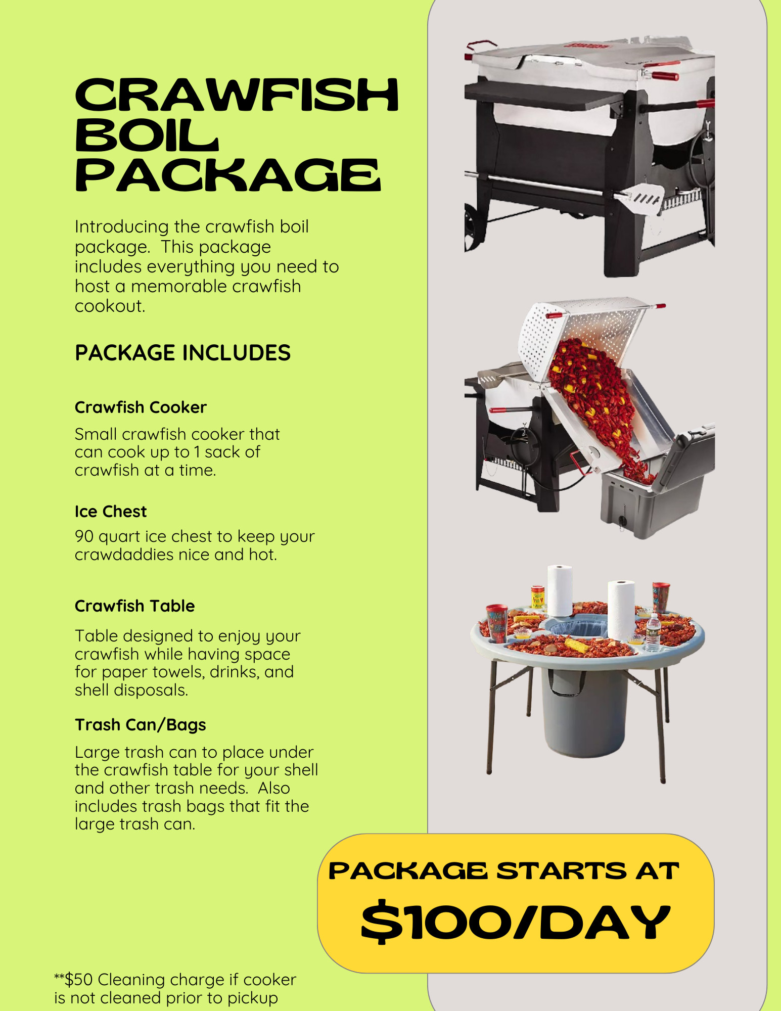 Crawfish Boil Packages Best Water slide and Bounce House Rentals in Sulphur Louisiana service