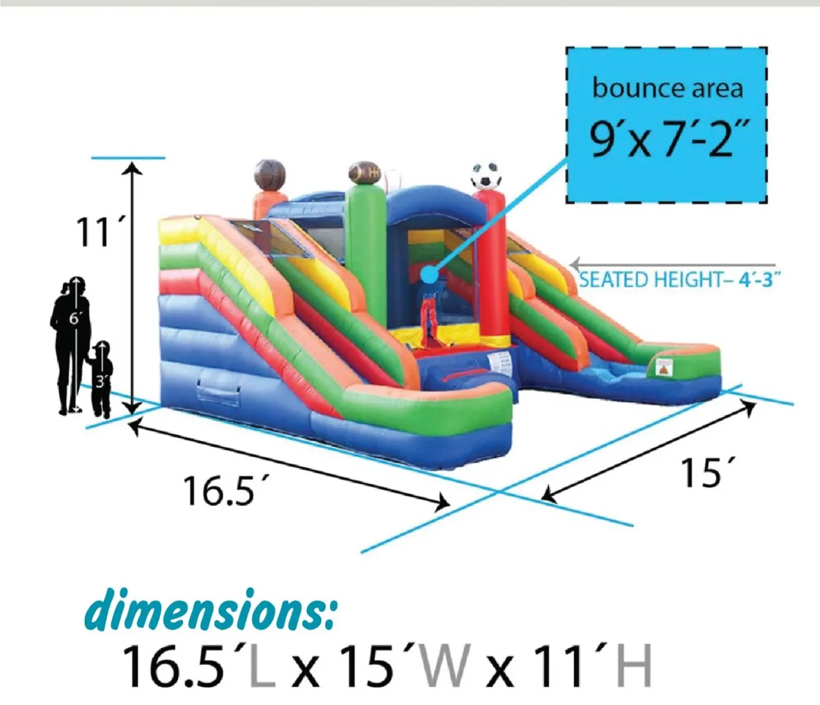 Rainbow Double Lane Water Slide Bounce House Rental Lexington KY