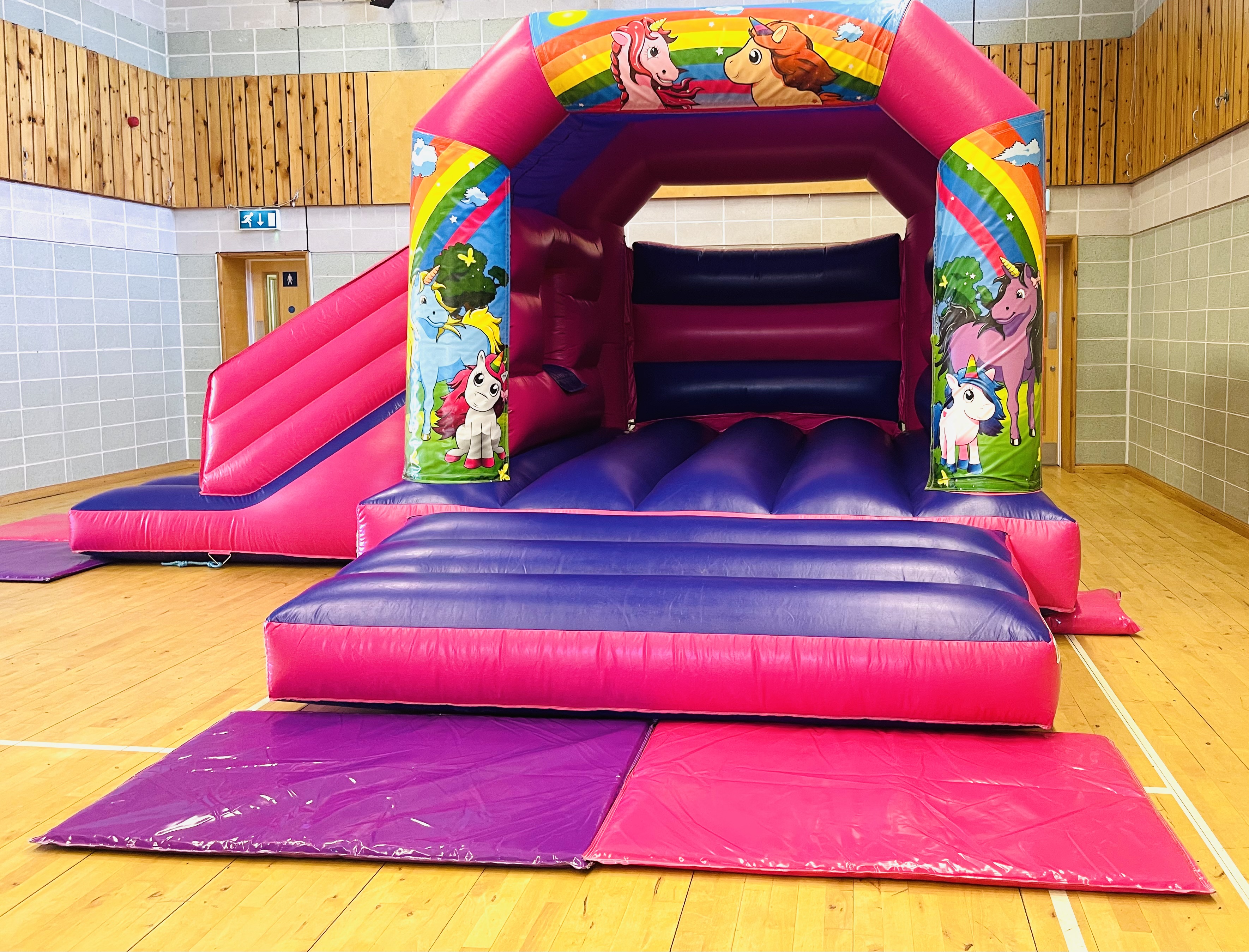 Unicorn Castle with side slide - Hire in Bicester | Bicester Inflatables