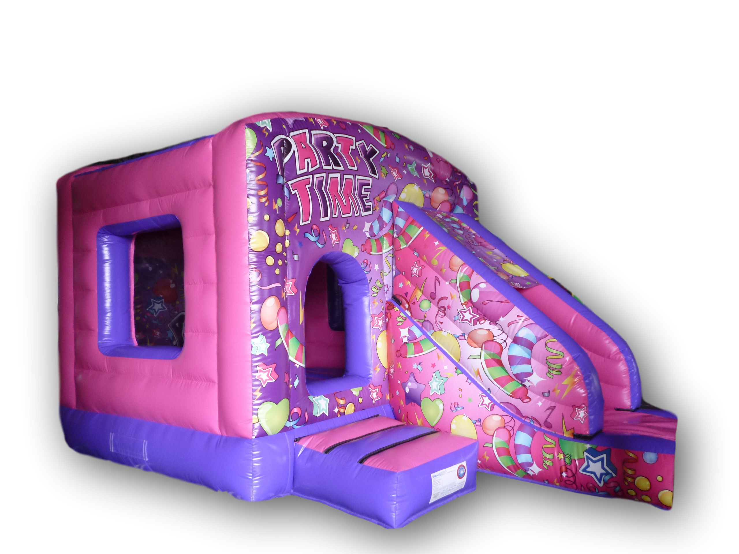 pink and purple bouncy castle