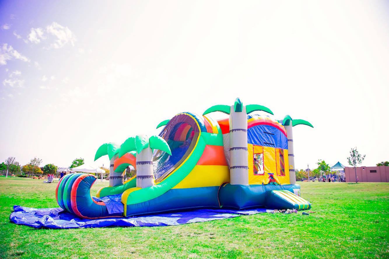 27ft Jungle Combo Best Bounce House Rental, Laser Tag, Water Slide