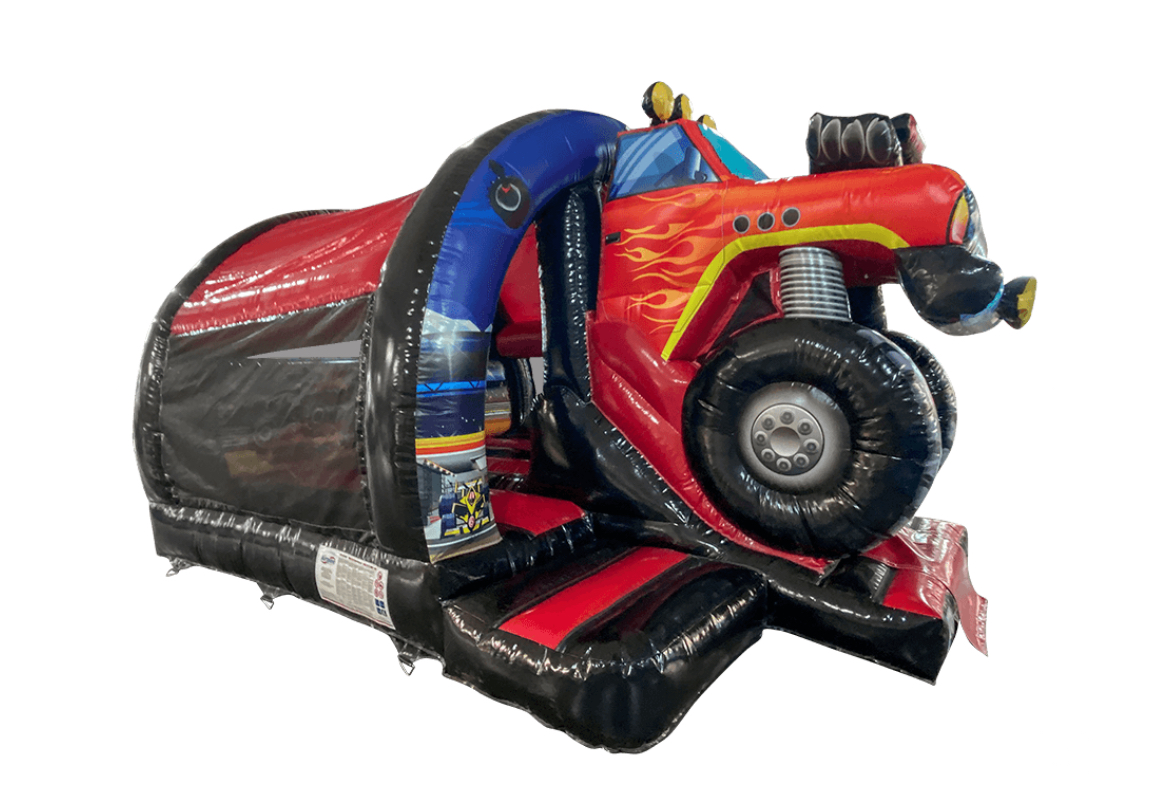 3D Monster Truck Jump and Slide Bouncy Castle Hire, Event Hire, Obstacle Course Hire in