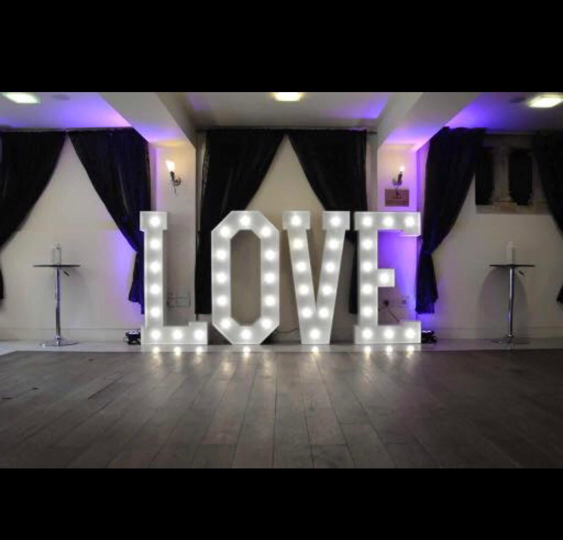 5ft Light Up Letters Prop Hire And Venue Styling In Buckinghamshire