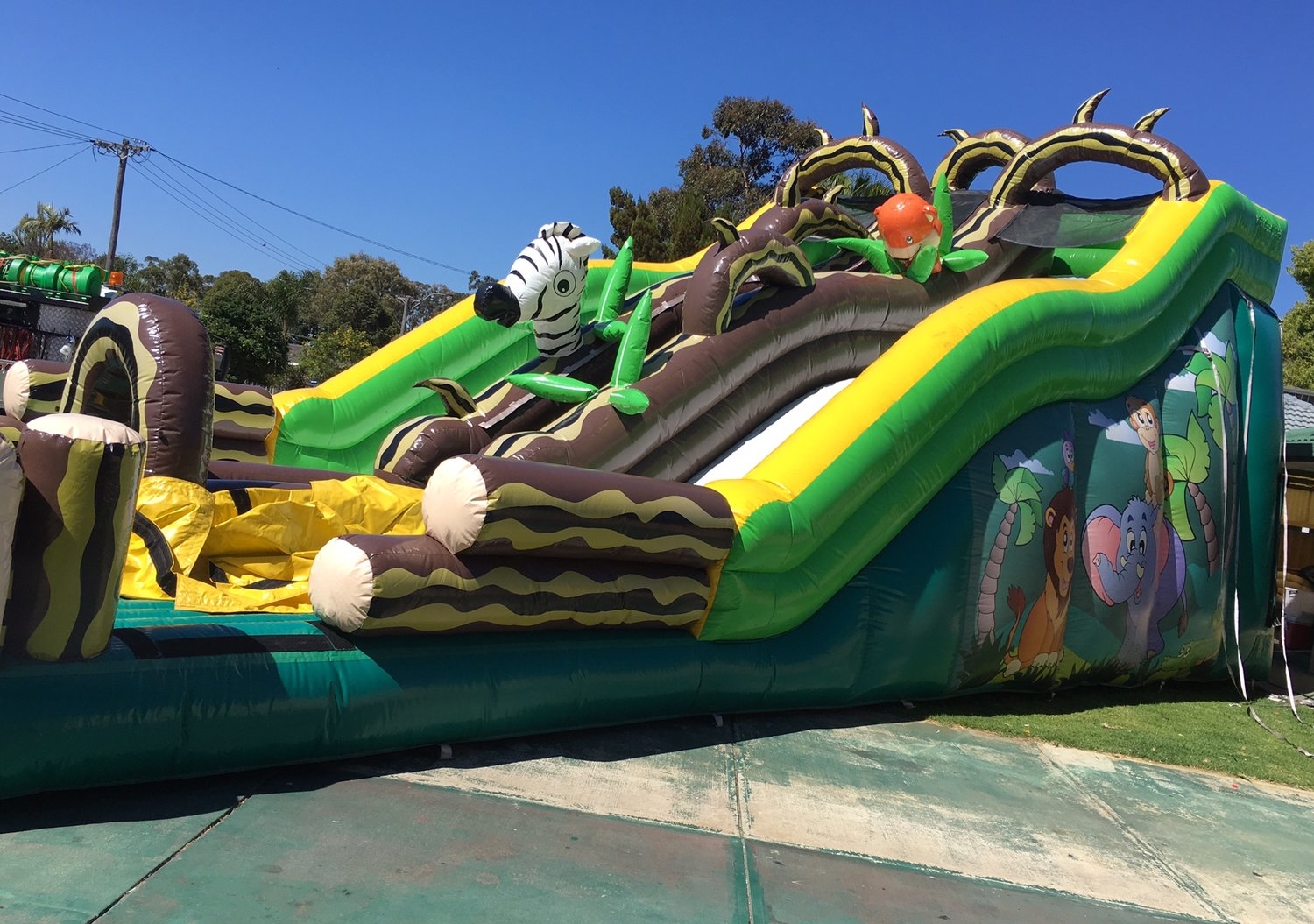 Double Lane Jungle Water Slide (Wet or Dry) Bouncy Castle Hire and