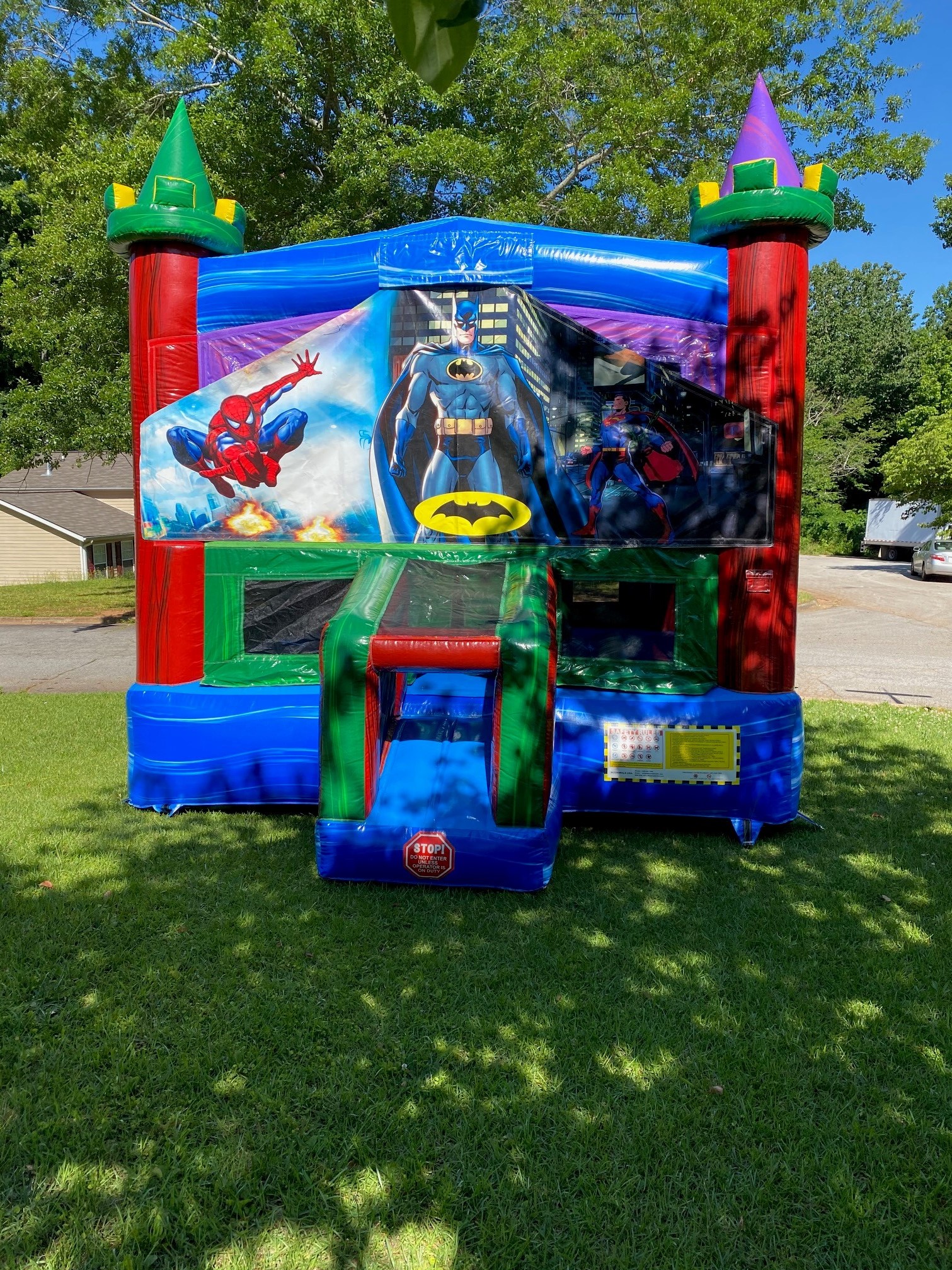 Ruby Caslte Bounce House w/ Marvel Banner Bounce Houses and Slides in Atlanta, Conyers