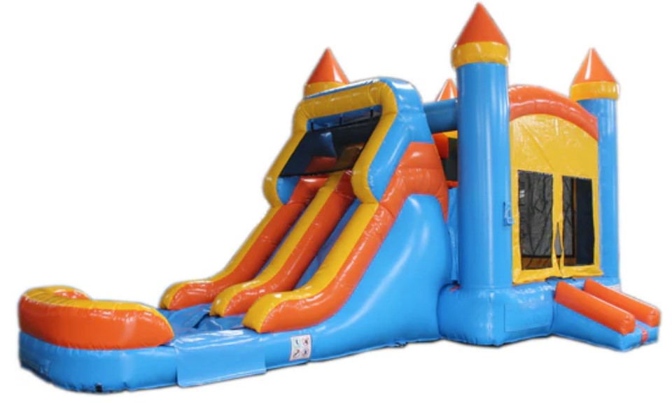 2-Lane Blue & Orange Combo Wet or Dry - Specialize in Bounce Houses and ...