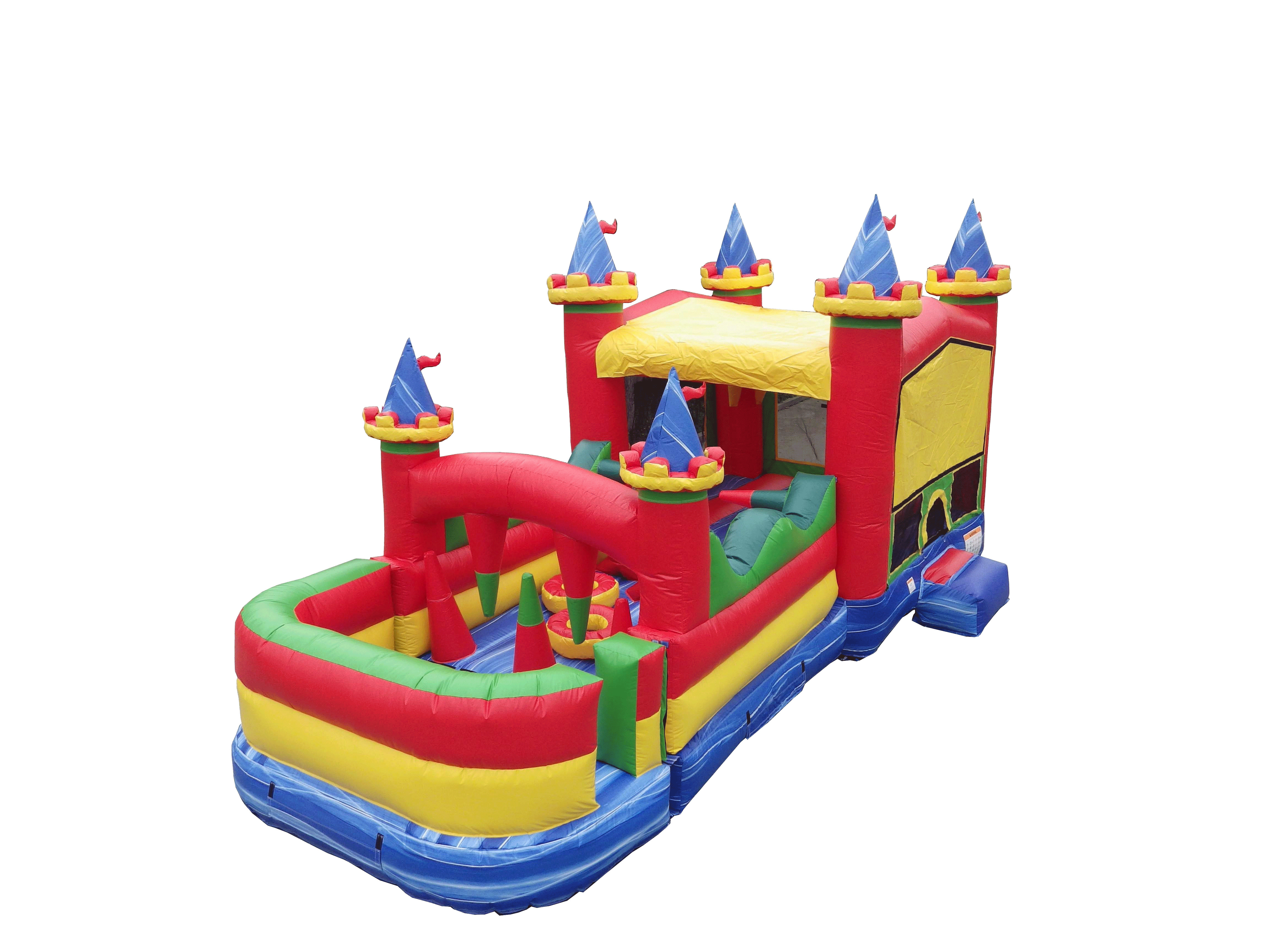 Obstacle & Bounce House Combo - Inflatable Bounce Houses & Water Slides