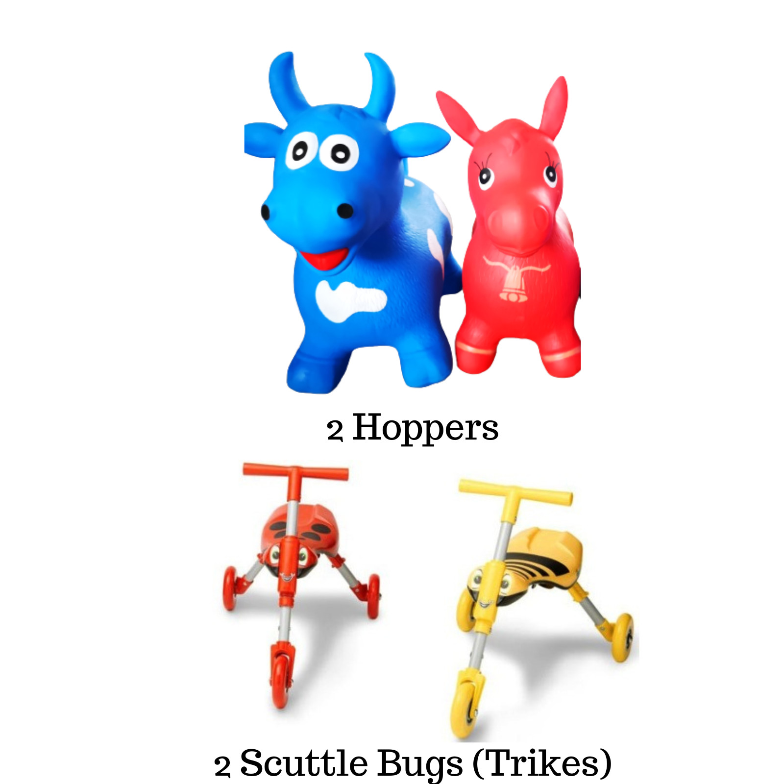 2 Hoppers and 2 Scuttle Bugs (Trikes) Hire in Preston