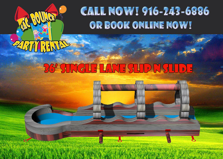 36' Single Lane Lave Slip & Slide with Pool Inflatable Bounce House