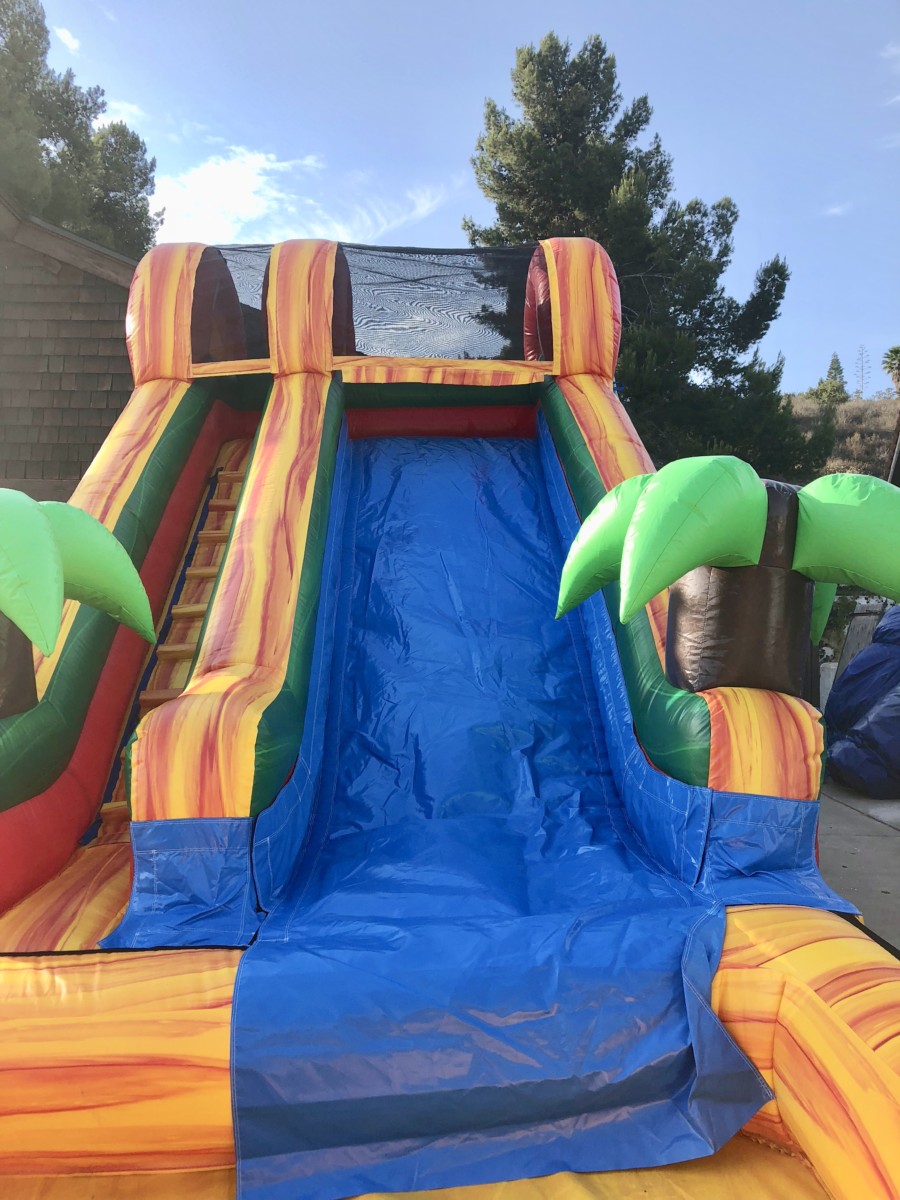 14ft Tropical Waterslide Best Bounce House Rental, Laser Tag, Water