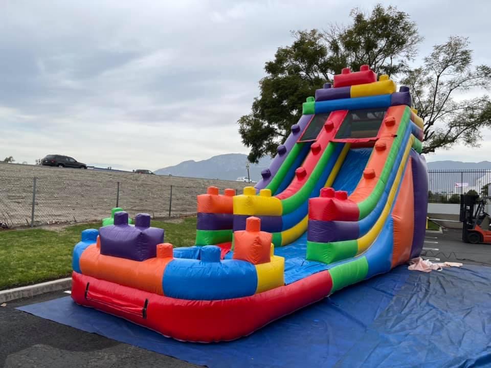 17 ft Block Party Waterslide Bounce House Rental, Laser Tag, Water