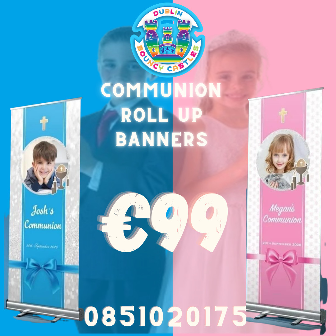 Communion Roll Up Banner - Bouncy Castle Hire in Clondalkin ...