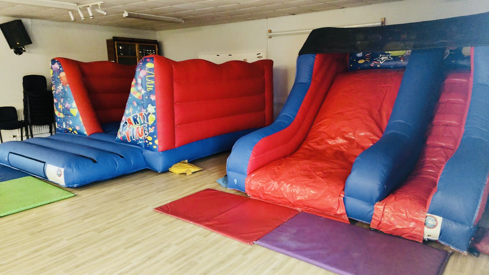 Time Castle Low Height Party Time Castle and Slide - Bouncy Castle Hire in ...