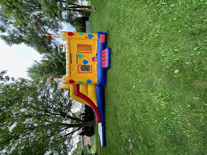 Birthday Cake Combo with Slide and Pool Best Inflatable and Bounce House Hire service in