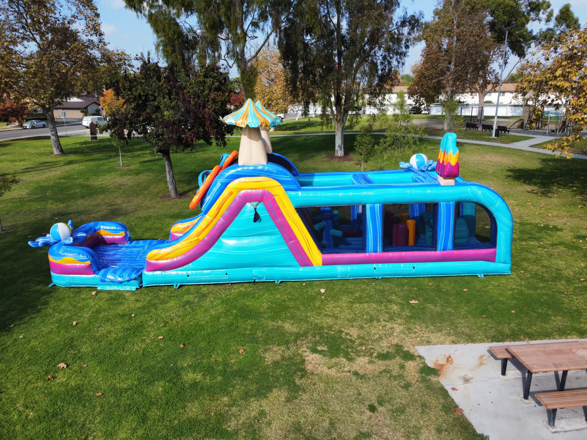 Pool Party Obstacle Course Bounce House Rental in Canton, Massillon