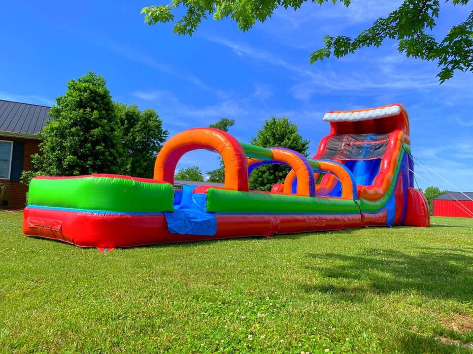 Retro 19' Double Lane Waterslide with Slip & Slide - 52' TOTAL LONG ...