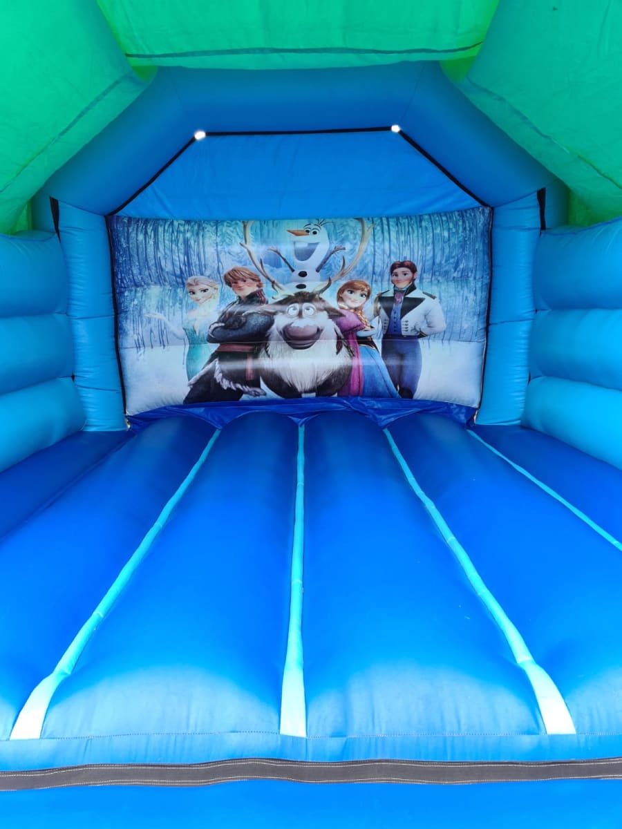 12ft x 15ft Frozen Bouncy Castle With Unicorn Happy Hopperz - Bouncy