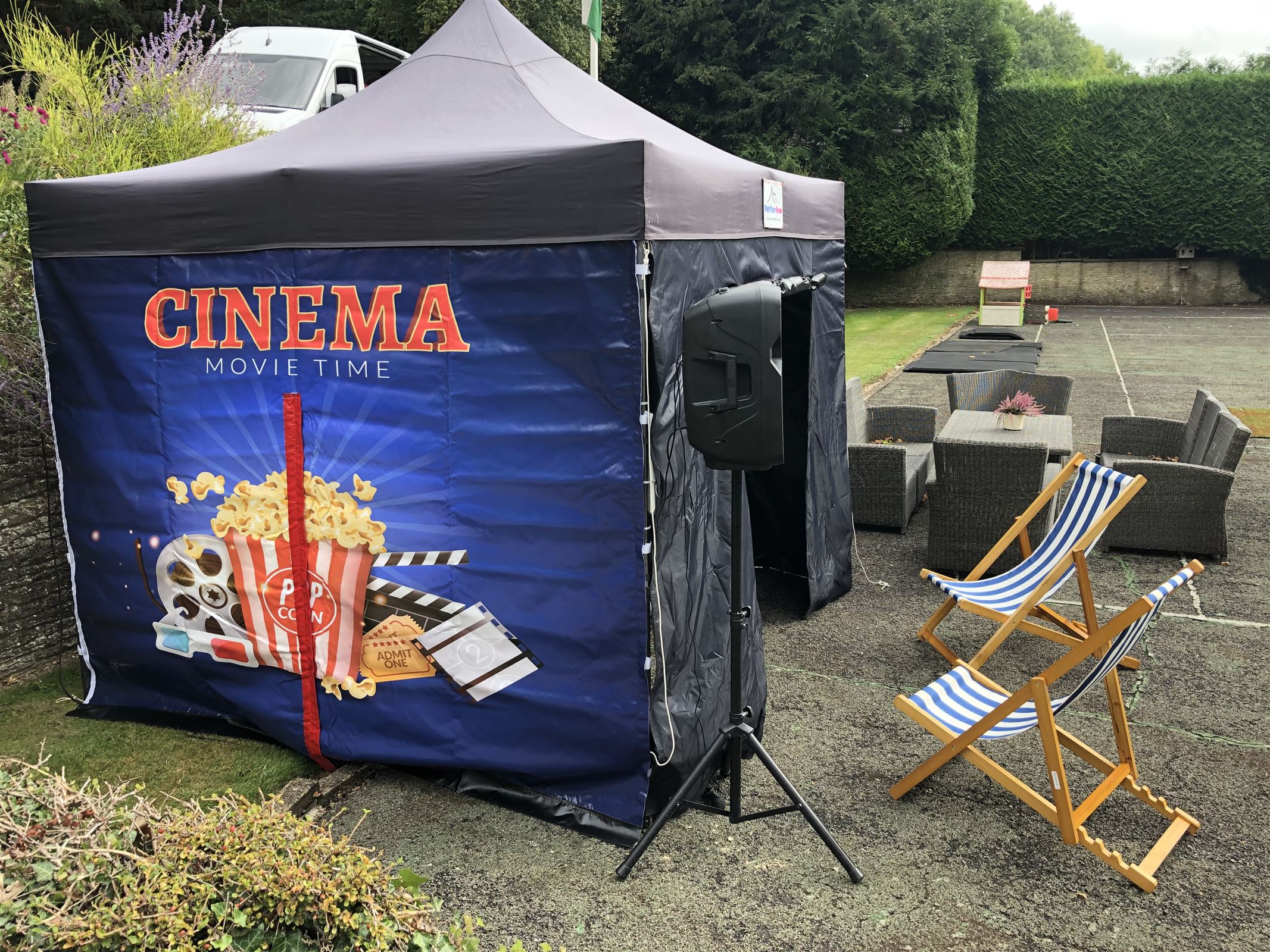 Cinema Party Tent (SMALL) includes Overnight Hire Hot Tub and Hot Tub