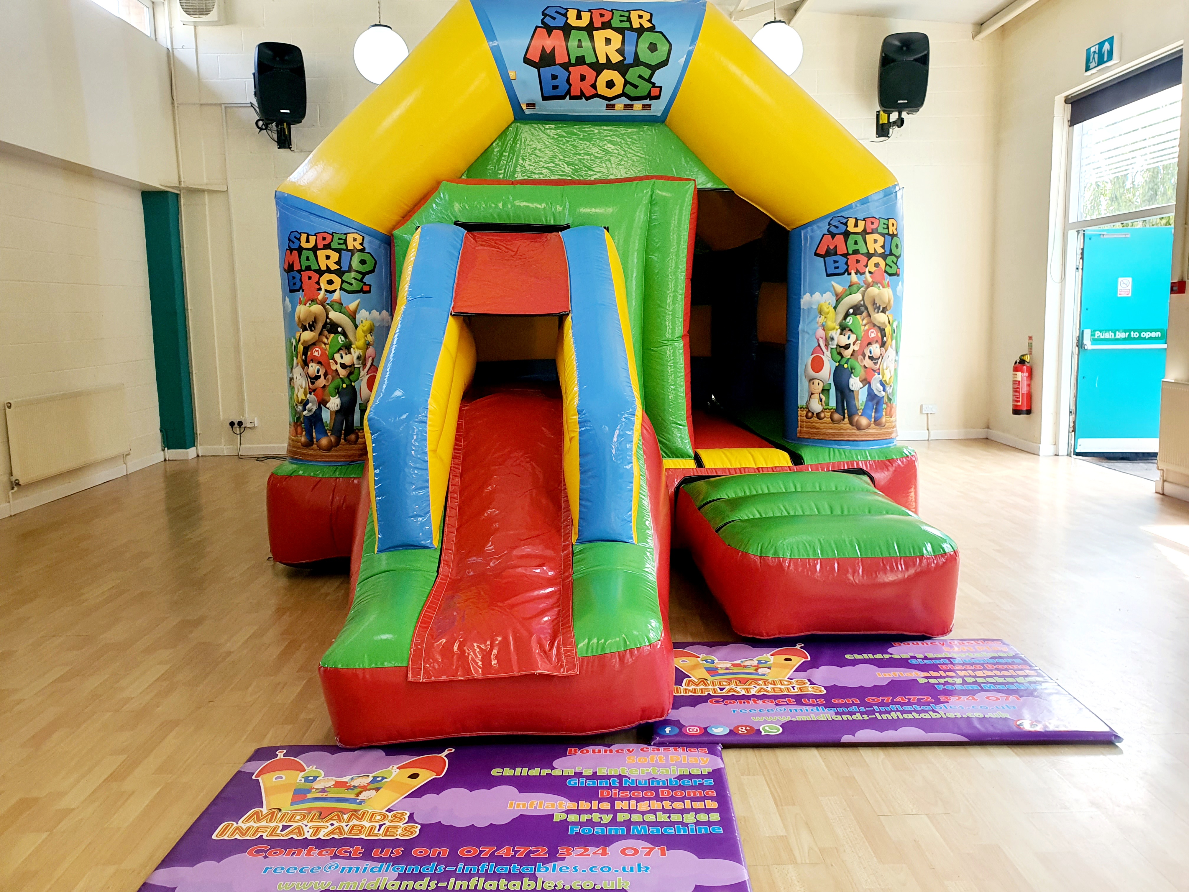 Mario Brothers Bounce & Slide Combi (12x17ft) - Bouncy Castle Hire in  Birmingham, Coventry, Sutton Coldfield, Bromsgrove, Solihull & the West  Midlands