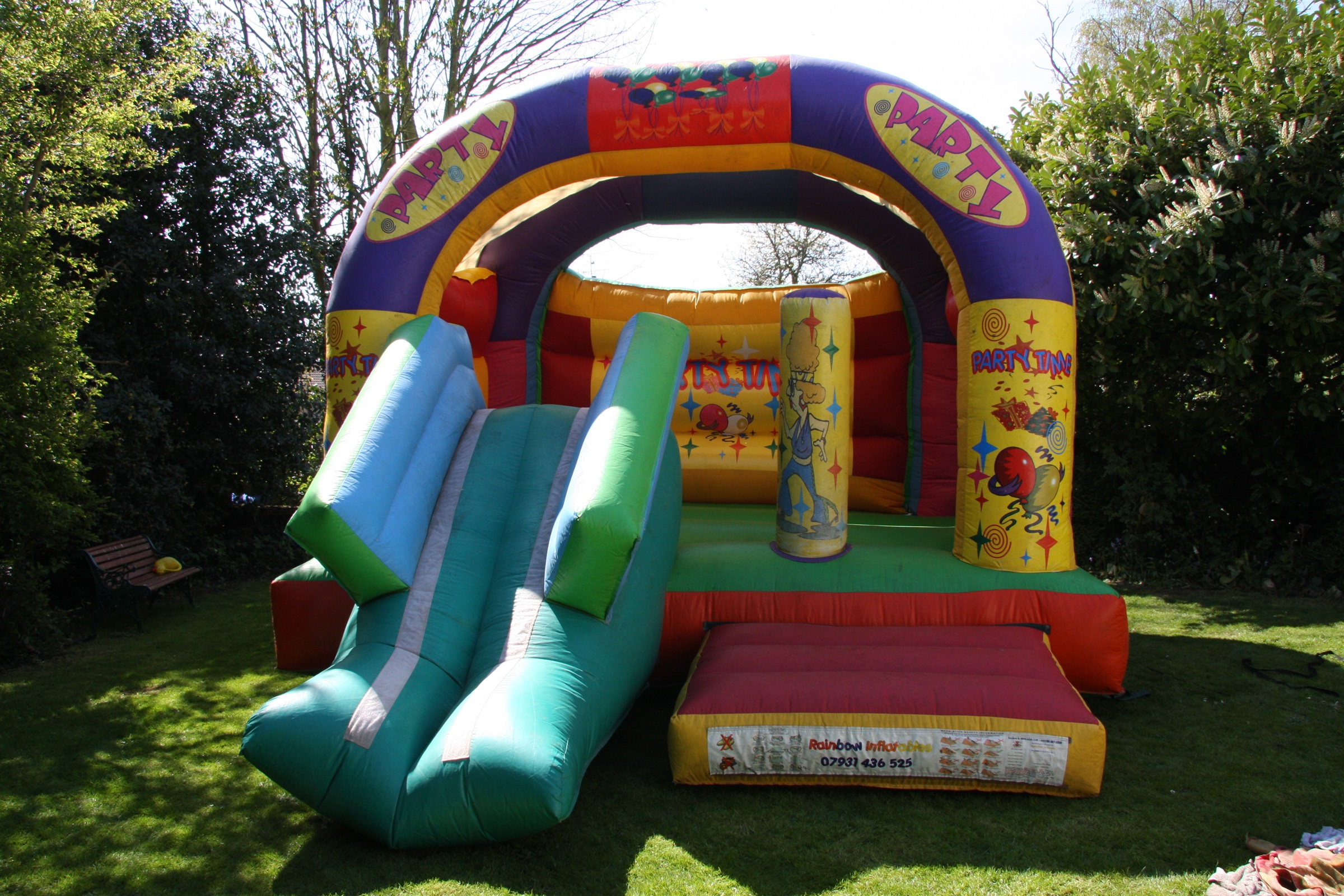 bouncy castle with slide to hire