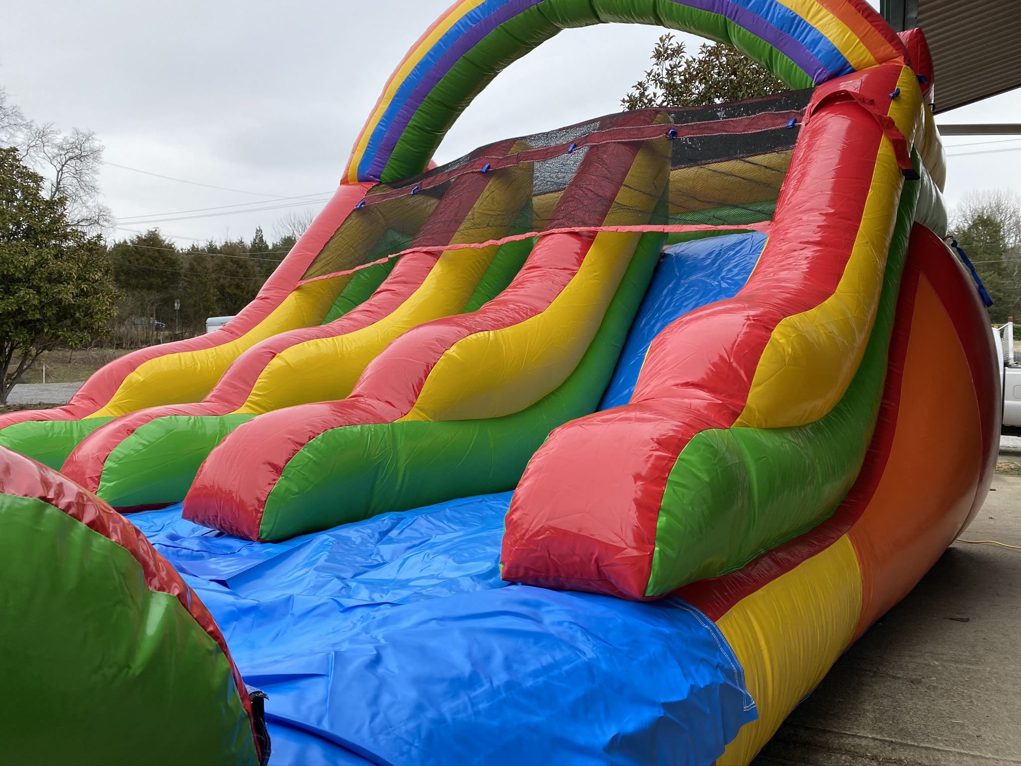 inflatable rainbow slip and slide